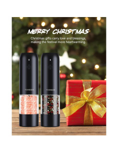 Juego de Molinillos Eléctricos TOMEEM de Sal y Pimienta 46g 2