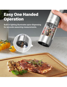 Juego de Molinillos Eléctricos de Sal y Pimienta NIHEWON 190ml 2