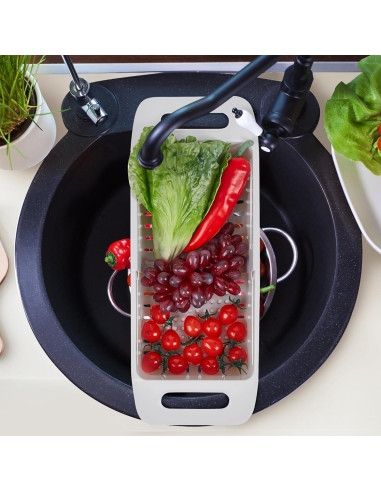 Colador Expandible VECELO para Fregadero 35-47 cm Gris