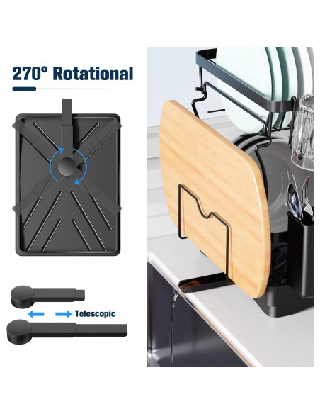 Estante para Secar Platos Aonee 2 Niveles Drenaje Removible