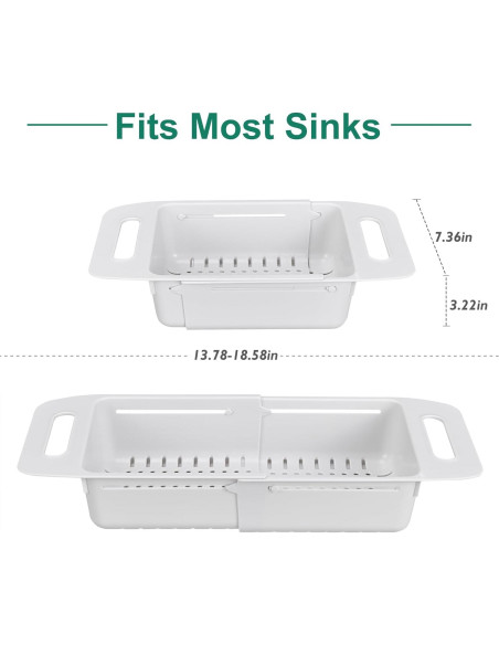 Colador Expandible VECELO para Fregadero 35-47 cm Gris