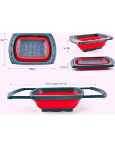 Colador Plegable de Silicona MAUCA 39x26.5cm con 3 Peladores 2