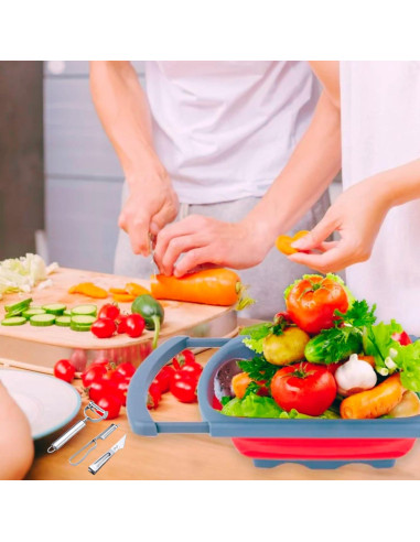 Colador Plegable de Silicona MAUCA 39x26.5cm con 3 Peladores