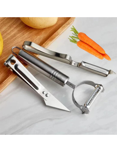 Colador Plegable de Silicona MAUCA 39x26.5cm con 3 Peladores Colador Plegable de Silicona MAUCA 39x26.5cm con 3 Peladores