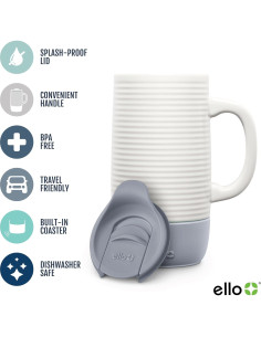 Taza de Viaje Ello Jane Cerámica 530ml Gris Resistente a Salpicaduras 2