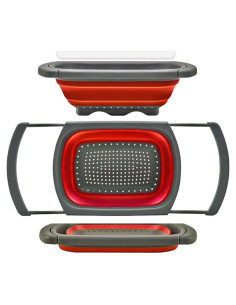 Colador colapsable Sky35 rojo con mangos extensibles 6L