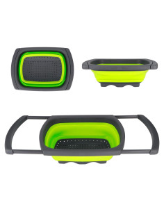 Colador Plegable HAOHIZE Verde 38.5x26.5 cm Antideslizante