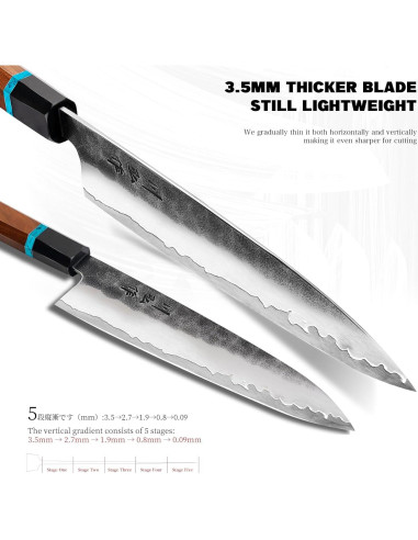 Cuchillo de Chef Japonés KAWAHIRO KH-6601 21cm Forjado VG10