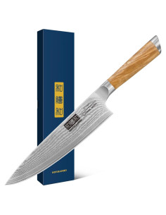 Cuchillo de Chef HOSHANHO 20.32 cm Damasco VG-10 Mango Olivo