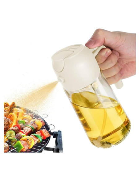 Dispensador de Aceite de Oliva Genérico 470ml 2 en 1 Blanco