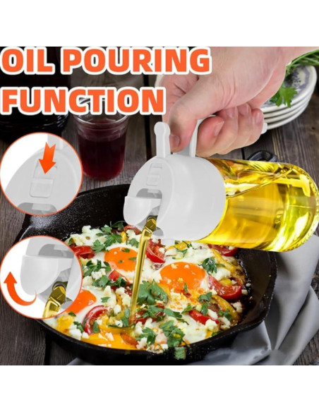 Dispensador de Aceite de Oliva Genérico 470ml 2 en 1 Blanco