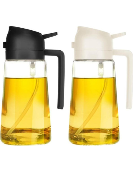 Dispensador de Aceite de Oliva Genérico 470ml 2 en 1 Blanco