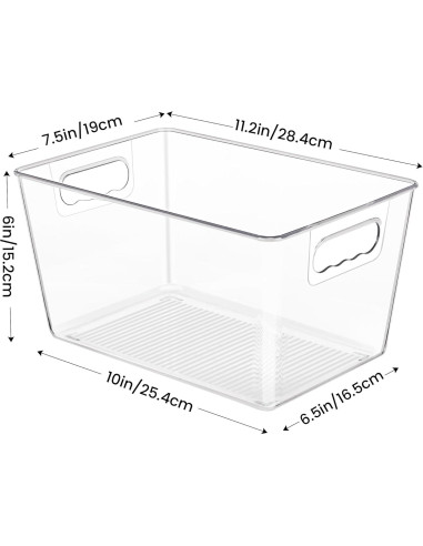 Contenedores Organizadores YIHONG 6 Piezas Transparentes 28x19cm