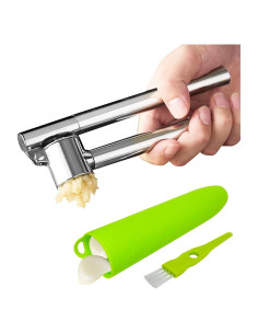 Prensa de Ajo Acero Inoxidable Ugotit Set 3 Piezas Mango Extendido