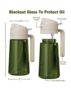 Dispensador y Pulverizador de Aceite ZEREN 470ml Vidrio Blanco 2