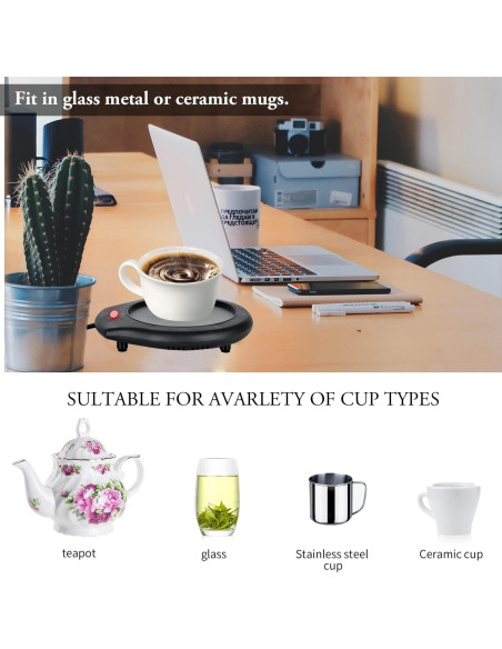 Calentador de Velas ASAWASA 17W Negro para Tarros Grandes