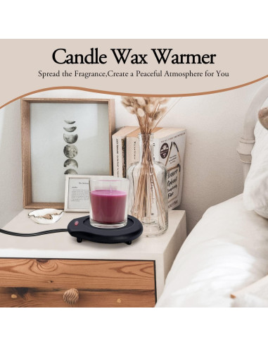 Calentador de Velas ASAWASA 17W Negro para Tarros Grandes