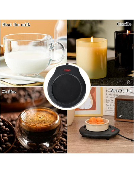 Calentador de Velas ASAWASA 17W Negro para Tarros Grandes