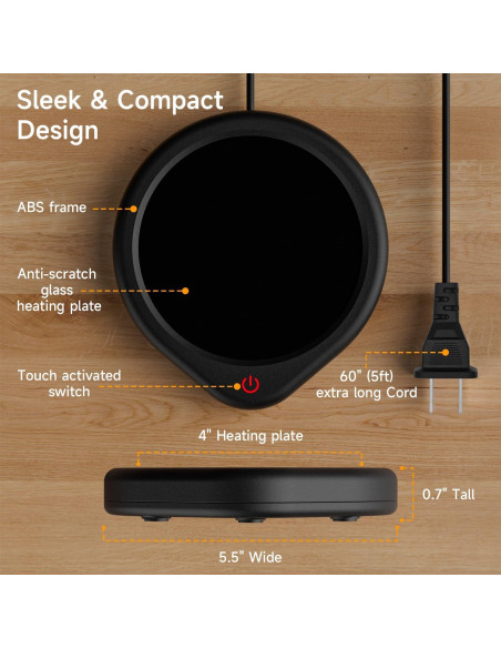 Calentador de Tazas Eléctrico Oracer 20W con Apagado Automático