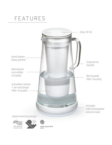 Jarra filtradora de agua LifeStraw Home 7 tazas vidrio