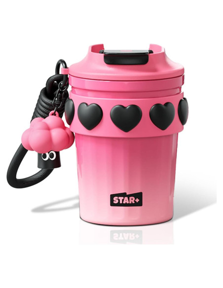 Taza de viaje SDGA+ 355 ml acero inoxidable rosa térmica