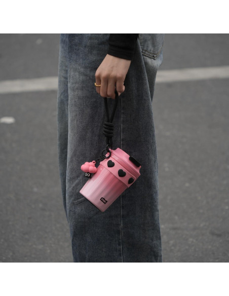 Taza de viaje SDGA+ 355 ml acero inoxidable rosa térmica