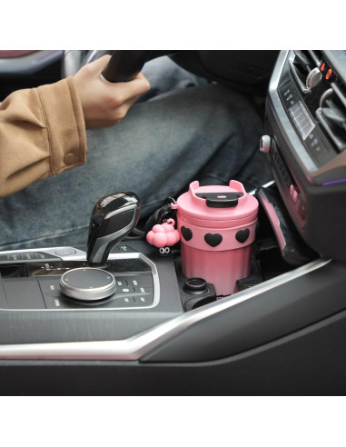 Taza de viaje SDGA+ 355 ml acero inoxidable rosa térmica