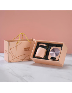 Calentador de Tazas de Café XYJ con Taza y Cuchara Rosa 2