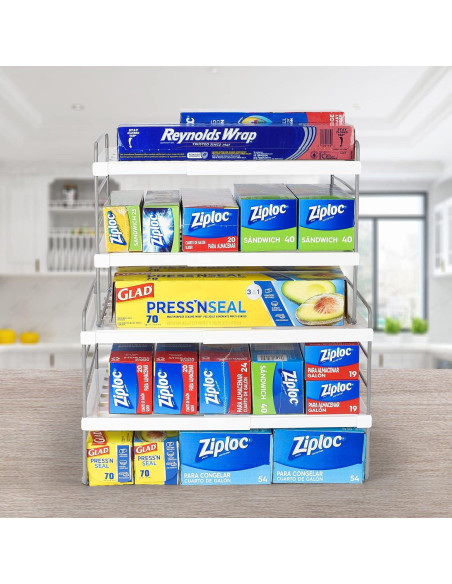 Organizador de Envoltura de Cocina Aionvidas 2 Paquetes Ajustable Organizador de Envoltura de Cocina Aionvidas 2 Paquetes Ajustable
