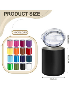 Juego de 16 Tazas de Café Aisladas YOUKE OLA 12oz Multicolor 2