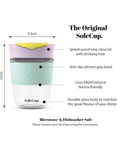 Taza de Viaje de Vidrio Reforzado SoleCup 340ml Aislada 2