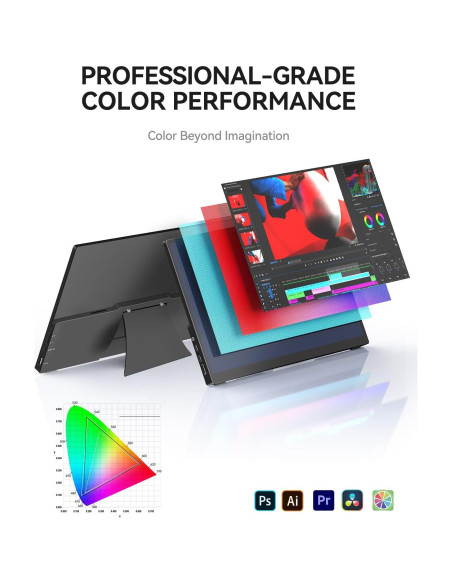 Monitor Táctil Portátil WCKUN 15.6" 4K UHD USB-C HDMI