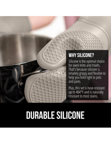 Juego de Manoplas y Trivets Gorilla Grip 4 Piezas Almendra