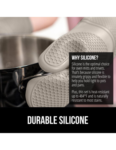 Juego de Manoplas y Trivets Gorilla Grip 4 Piezas Almendra