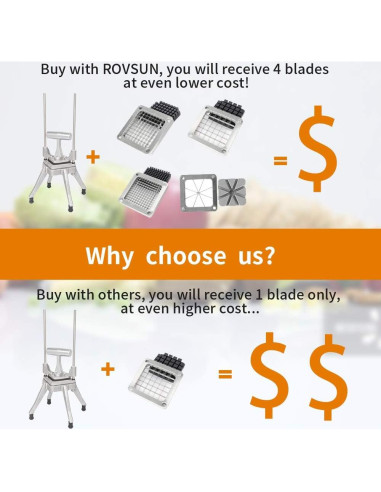 Cortador de Verduras ROVSUN FC-1 Manual con 4 Cuchillas