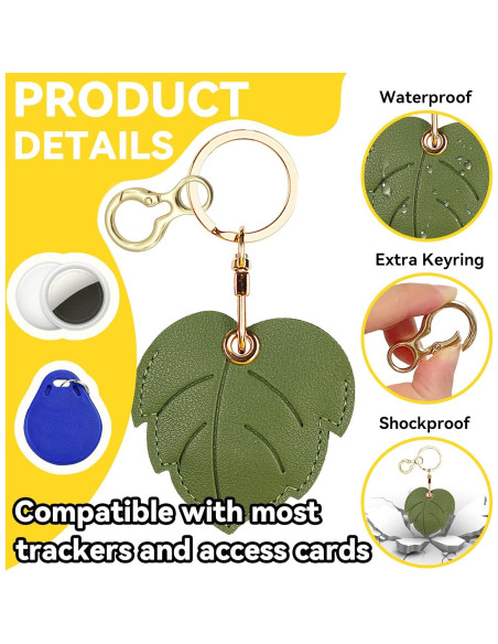 Funda de cuero PU para AirTag Xinyeu - Diseño lindo, 12x8cm Funda de cuero PU para AirTag Xinyeu - Diseño lindo, 12x8cm