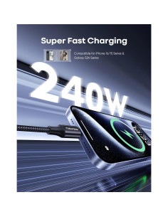 Cable USB C a USB C 240W TOSUPERS 3m 2-Pack Carga Rápida 2