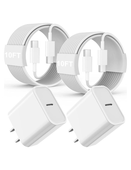 Cargador Rápido USB C 20W para iPad Pro/Air/Mini - 2 Piezas Cargador Rápido USB C 20W para iPad Pro/Air/Mini - 2 Piezas