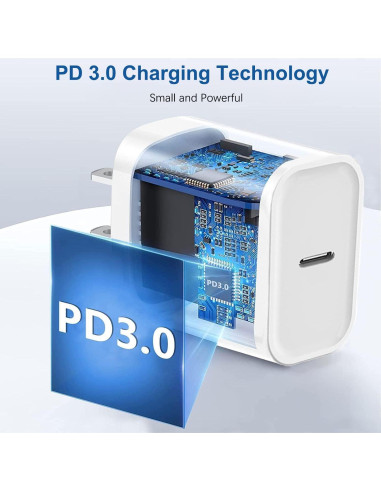 Cargador Rápido USB C 20W para iPad Pro/Air/Mini - 2 Piezas