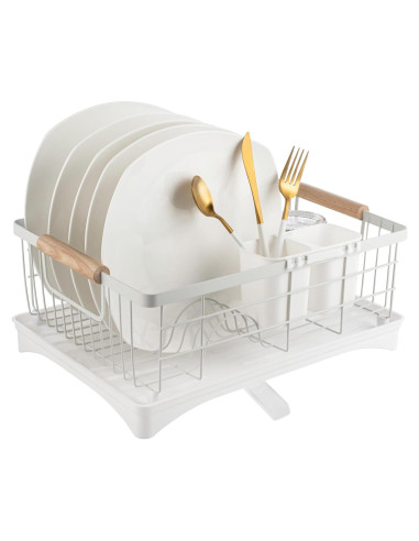 Escurridor de Platos AppleTofu Blanco con Bandeja de Drenaje