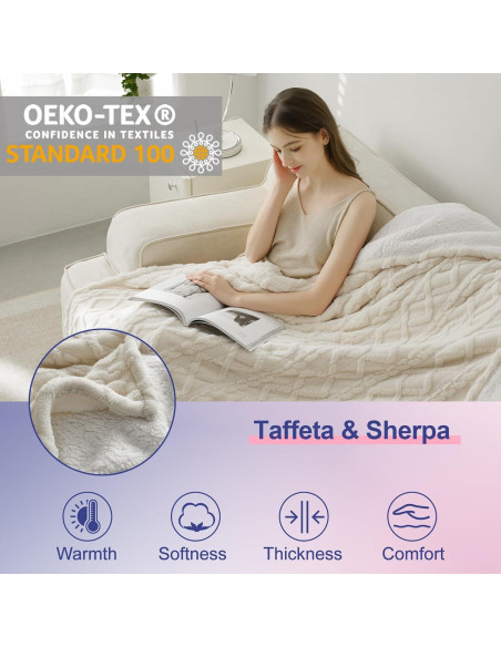 Manta Calefactora XINIUSLEEP 127x152cm 5 Niveles Beige