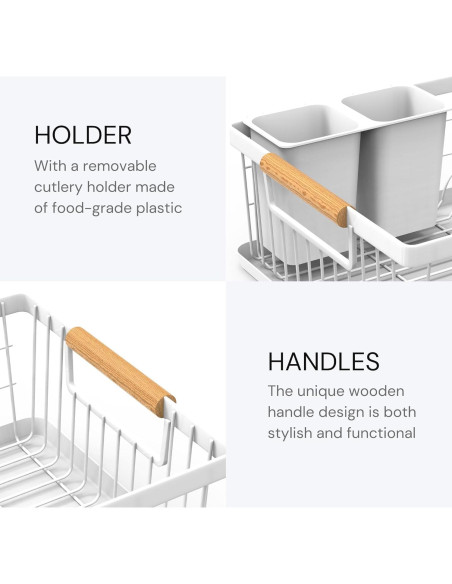 Escurridor de Platos AppleTofu Blanco con Bandeja de Drenaje