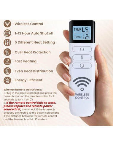 Manta Calefactora XINIUSLEEP 127x152cm 5 Niveles Beige