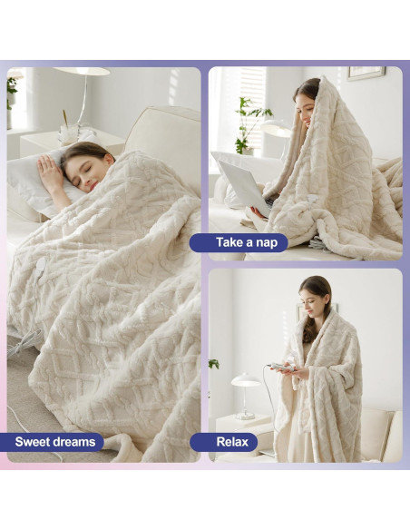 Manta Calefactora XINIUSLEEP 127x152cm 5 Niveles Beige