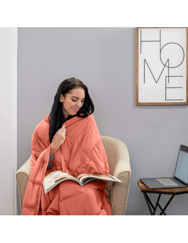 Manta Pesada de Algodón Superior 104x152 cm Rosa Oriental