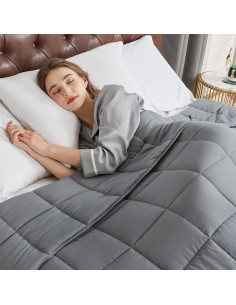 Manta con peso CYMULA 6.8kg 152x203cm Queen Gris Oscuro 2