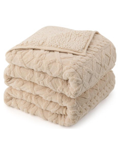 Manta con peso Drewin 15lbs (6.8kg) Jacquard Beige 152x203cm
