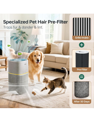 Purificador de Aire Provirtec AP-02A HEPA 5 Etapas 192.5m