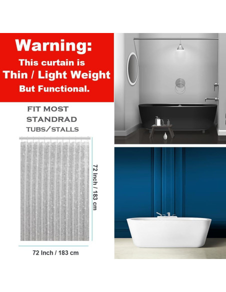 Cortina de Ducha Ga-Geetopia EVA Transparente 3D 180x180 cm