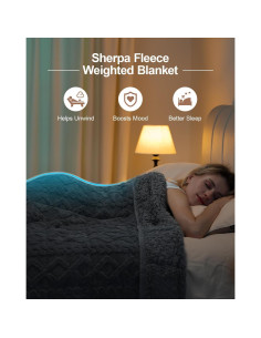 Manta con peso Eazfy Pro Sherpa 152x203 cm 6.8 kg Gris 2